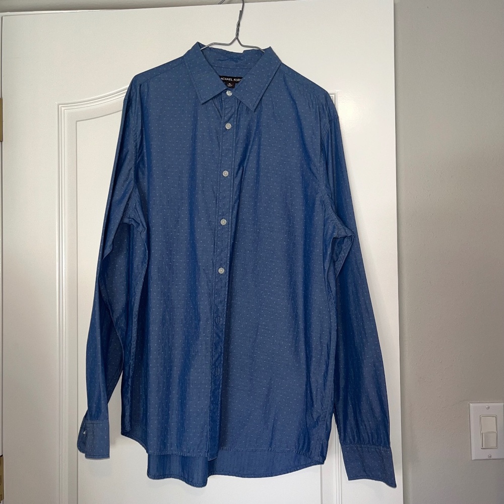 Michael Kors Mens Long Sleeve Button Down Shirt - XL